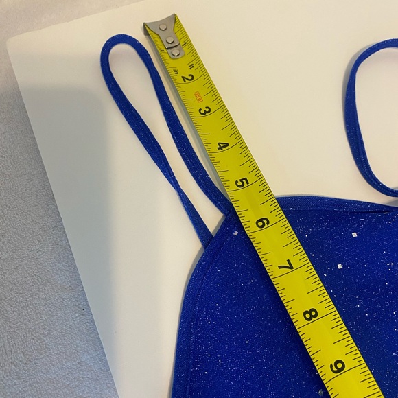 Vibrant Blue Sparkling Thin Strap Cocktail Dress Poly Blend SHEIN Sz XL/12 - Picture 8 of 9